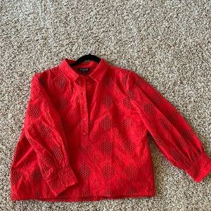 J crew popover top in eyelet